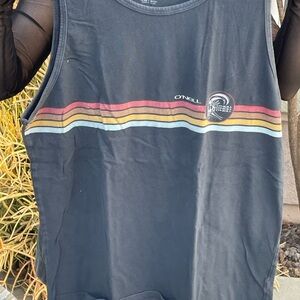 O'Neill Black Tank with Multicolor Stripes